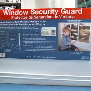NIB John Sterling Corp. Window Security Guard (1134) 4 Bar White